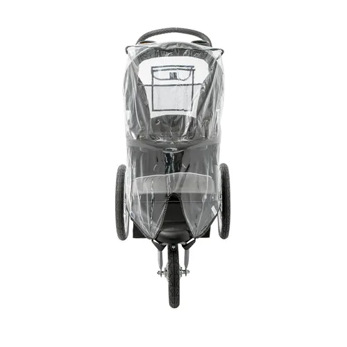 Vista 5 de Nuby Protector de lluvia para cochecito de correr, funda transparente para cochecito con bolsillo de almacenamiento, solo se adapta a la mayoría