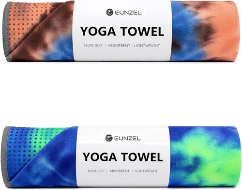 Vista 12 de Eunzel Toalla de yoga, toalla para esterilla de yoga caliente con puntos de agarre, absorbente de sudor, antideslizante, para yoga caliente, pilates