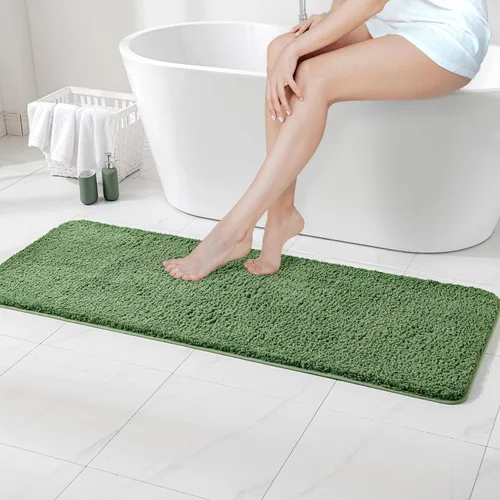Vista 103 de MIULEE Alfombras de baño negras, suaves y pequeñas, absorbentes, antideslizantes, de secado rápido, esponjosas, para baño, bañera y duchas, lavables