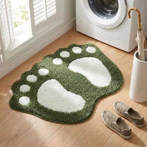 Vista 9 de TOPCHANCES Tapete de baño, antideslizante y grande para pies grandes, tapete de baño absorbente de agua, tapete de microfibra para inodoro, tapete