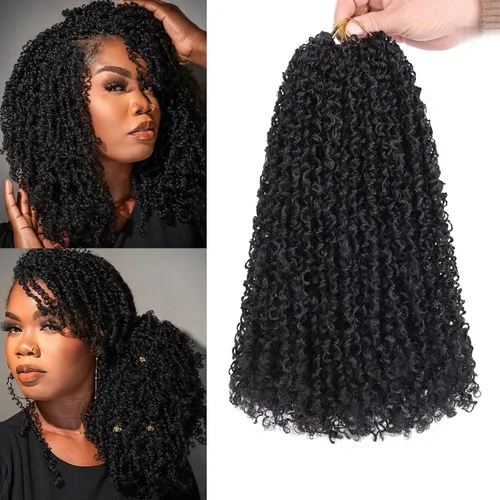 Vista 22 de COOKOO 6 pulgadas 8 paquetes Cabello de Ganchillo Pre-enrollado Yanky Twist para Mujeres Negro Natural Mini Passion Twists Pre-retorcido Cabello