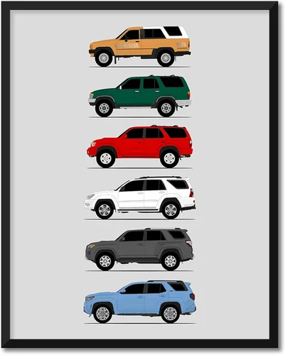 Vista 26 de Idea Network Póster hecho a mano compatible con Toyota Corolla Print Wall Art Decoración hecha a mano del Corolla Sprinter Generations History