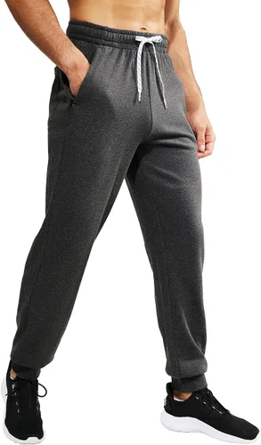Vista 4 de MIER Men's Cotton Joggers Athletic Sweatpants for Gym Workout Active Lounge Jersey Track Pants with Pockets, Elastic Waist