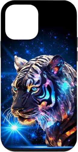 Vista 12 de Funda para iPhone 14 Cosmic Silver Tiger Blue Star Wild Animal Safari
