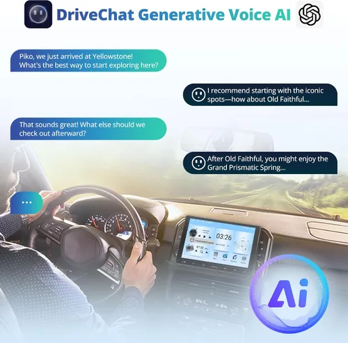 Vista 11 de A5L Estéreo de coche Android de 10.1 pulgadas de doble DIN, CarPlay inalámbrico y Android Auto, DriveChat AI, Salida HDMI, Control IoT, Arranque