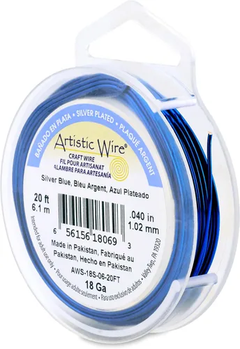 Vista 203 de Artistic Wire, Alambre de cobre de color chapado en plata de calibre 18, resistente al deslustre, amatista, 20 pies