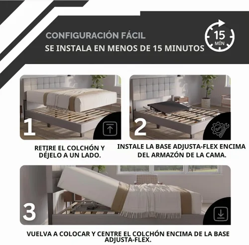 Vista 7 de Boyd Sleep Kit de cama ajustable tamaño individual: base inclinada de cabeza motorizada con control remoto inalámbrico, fácil montaje, cero espacio