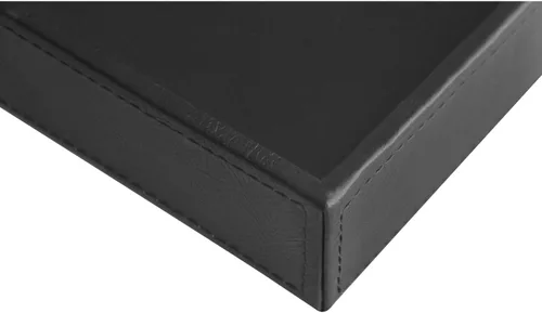 Vista 3 de Vixdonos Bandeja de valet, organizador de mesita de noche, bandeja de cuero para perfumes, joyas, llaves y control remoto en mostrador o aparador
