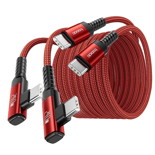 Vista 17 de Cable USB C [Paquete de 2, 1 mt] Carga rápida de 240 W tipo C, cable USB 2.0 trenzado de nylon para iPhone 17 16 15 Pro Plus Pro Max Air, iPad Pro