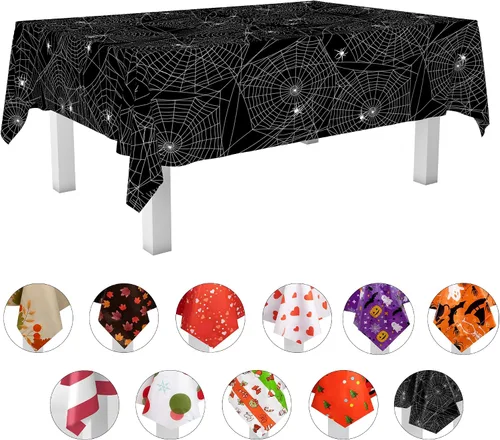 Vista 8 de Grandipity Mantel de plástico desechable de calidad prémium para fiestas con temática de globos de cumpleaños, 1 paquete, 54 x 108 pulgadas, mantel