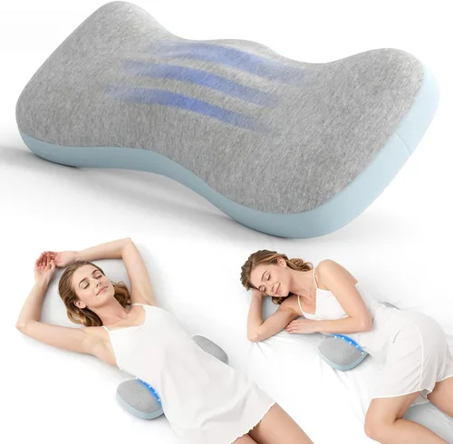 Vista 9 de Almohada de Soporte Lumbar para Cama, Almohadas de Espuma Viscoelástica para Alivio del Dolor de Espalda, Almohada de Alivio del Dolor Lumbar