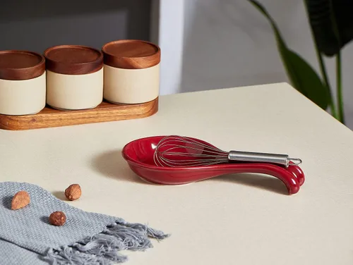 Vista 5 de ONEMORE Soporte de cuchara de cerámica para estufa – Soporte extra ancho resistente al calor para utensilios y herramientas de encimera de cocina