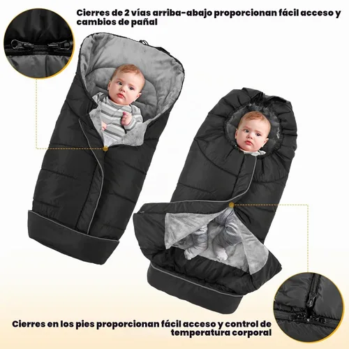 Vista 4 de Yoofoss Funda para Cochecito de Invierno - Saco Universal para Pies de Niños Pequeños, Saco de Dormir Bunting para Bebé de Cochecito Resistente al
