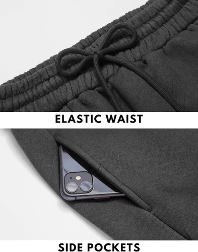 Vista 3 de Pinspark Pantalones deportivos con forro polar para mujer, para invierno y otoño, pantalones deportivos casuales holgados con bolsillos