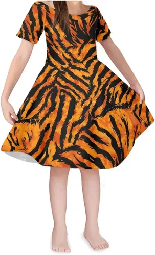 Vista 29 de SEANATIVE Vestido de manga corta para niñas de 3 a 14 años Black Bow Ghost