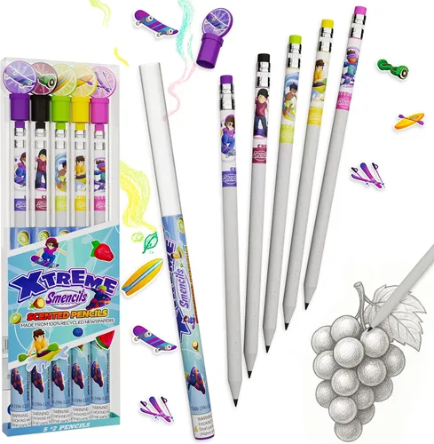 Vista 14 de Lápices de Halloween Smencils – Lápices perfumados gourmet patentados HB #2, 5 unidades, regalos para niños, suministros escolares, recompensas