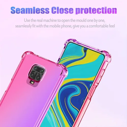 Vista 3 de Funda para Redmi Note 9 Pro Max/Note 9S/Poco M2 Pro/Redmi Note 10 Lite Linda Caso, Gradient Slim Anti Scratch TPU Funda protectora a prueba