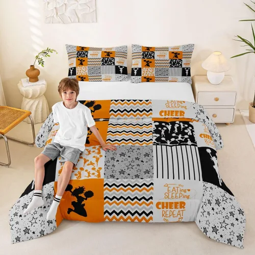 Vista 51 de Erosebridal Softball Comforter Set Patchwork Buffalo Plaid Twin Bedding Sets for Girls Kids Teens Child Galaxy Stars Ball Game Baseball Comforter