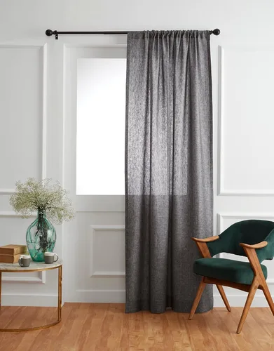 Vista 18 de Solino Home Cortina de lino europeo color beige, 52 x 96 pulgadas, filtro de luz, con bolsillo para barra, 96 pulgadas, 100% lino puro, tratamiento