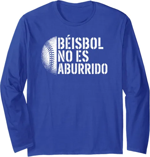 Vista 3 de Beisbol No ES Aburrido Funny Baseball Spanish Quote Long Sleeve T-Shirt