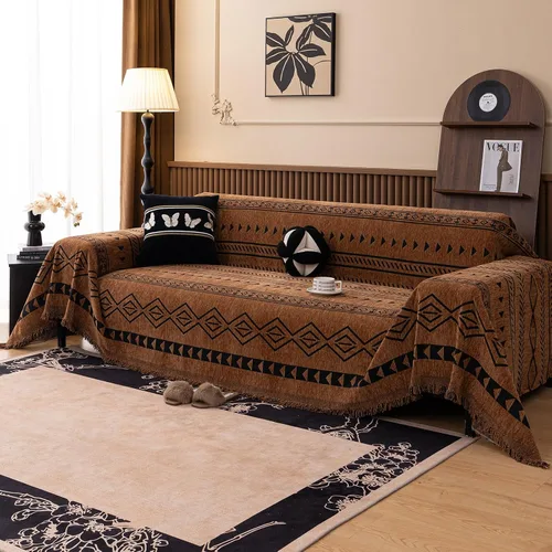 Vista 76 de ROOMLIFE Manta de sofá estilo azteca boho para sillones de 2/3 cojines, fundas de sofá lavables y antideslizantes aptas para mascotas, protector