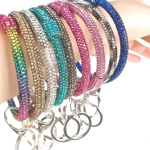Vista 4 de GUCABE Llavero con diamantes de imitación para mujer, 3 pulgadas