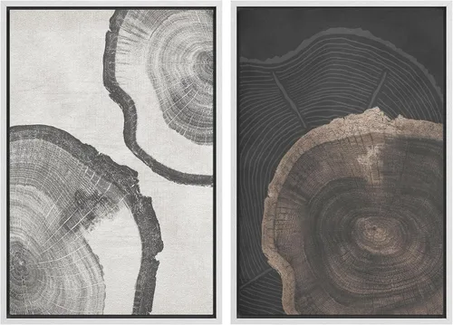 Vista 99 de SIGNWIN Lienzo enmarcado para pared, ilustraciones abstractas texturizadas en tonos beige terrosos, arte moderno, decorativo, contemporáneo