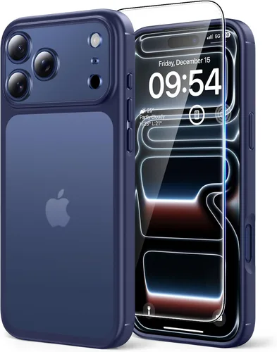 Vista 50 de TAURI Funda para iPhone 17, antiamarilleamiento con protector de pantalla, protección de grado militar, a prueba de golpes, delgada para iPhone 17