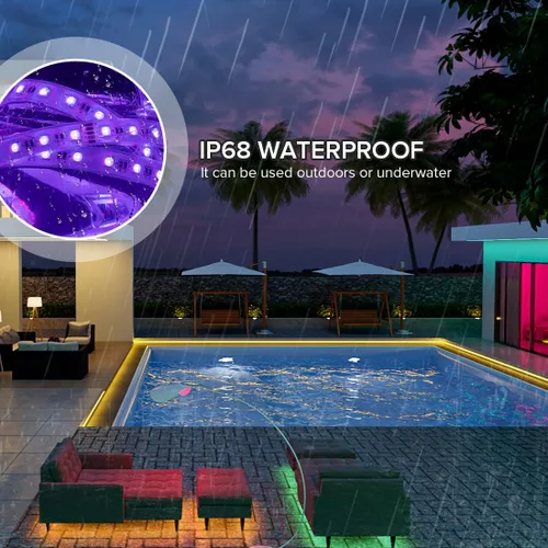 Vista 4 de BTF-LIGHTING Tira de luz LED IP68 impermeable para exterior RGBW 5050SMD RGB+Blanco cálido (3000K-3500K) 4 colores en 1 CC12V 16.4 pies 5m 60LED/m