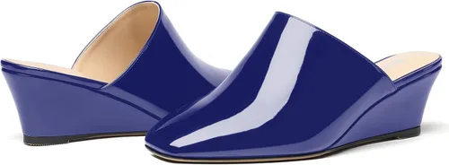 Vista 6 de MODENCOCO Zapatos de tacón bajo para mujer, cómodos, de patente, informales, con puntera cuadrada, de tacón bajo, de 2 pulgadas