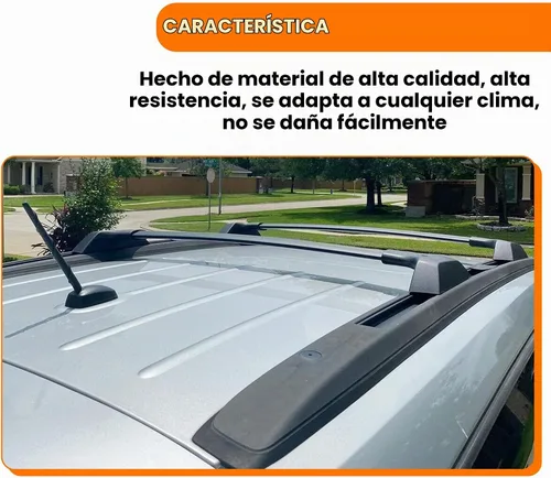 Vista 4 de ECOTRIC - Barras transversales de techo de aluminio compatibles con portaequipajes de techo superior Chevy Traverse 2009-2017 (1 par). Los canales