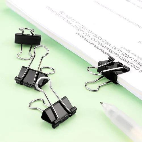 Vista 6 de ZZTX - Paquete de 36 clips para carpeta de 0.7 pulgadas, color negro Clips de abrazaderas de papel, acero duradero, resistente al óxido, resorte