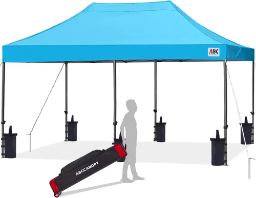 Vista 46 de ABCCANOPY Toldo Desplegable – Carpa/Toldo Portátil para Patio Exterior de 8 x 8 Pies, Resistente para Patio Trasero y Terraza con 4 Sacos de Arena