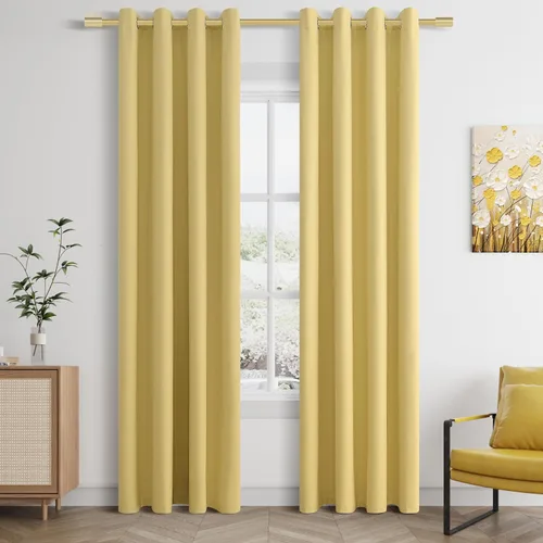 Vista 76 de Beige White Linen Blackout Curtains 90 Length 2 Panels Set for Living Room Bedroom, 100% Black Out Thermal Insulated Linen Drapes, Room Darkening