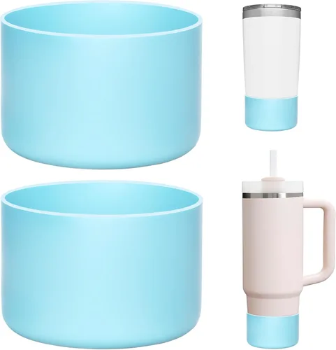 Vista 22 de 2 Pcs Silicone Boot Protector for YETI Rambler 20/30oz, 10oz Tumbler Silicone Sleeve for Stanley Quencher 14/20/30oz , Anti-Slip, Anti-Scratches