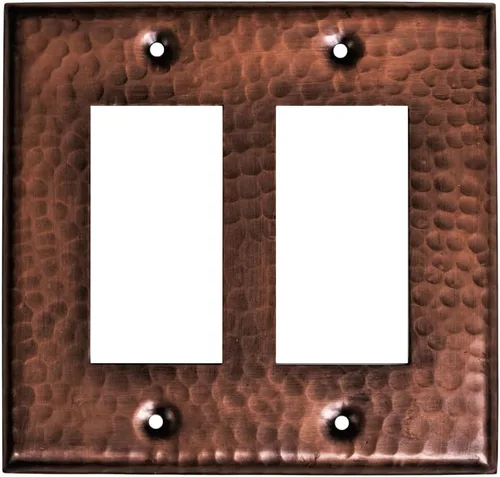 Vista 13 de Monarch Abode placa de pared basculante de una banda, placa de pared de cobre puro martillado a mano para un solo interruptor, cubierta decorativa