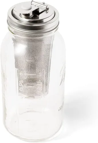 Vista 2 de Jarware tapa para infusor de café de infusión fría y té para tarros de albañil de boca ancha, negro