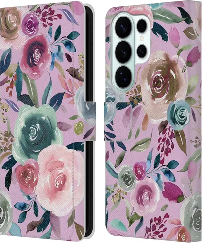 Vista 78 de Head Case Designs Officially Licensed Ninola Abstract Poppies Lilac Floral Leather Wallet Case Compatible with Samsung Galaxy A07 4G