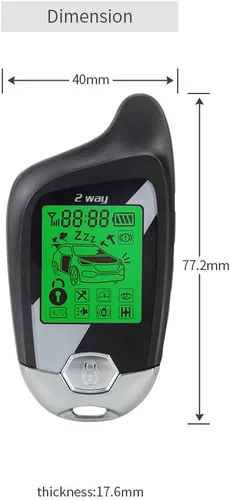 Vista 2 de EASYGUARD EC203 Versión universal 2 vías sistema de alarma de coche con entrada sin llave y pantalla LCD buscapersonas, sensor ultrasónico y sensor