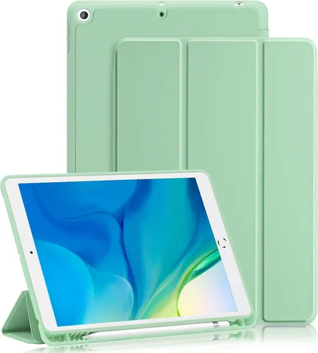 Vista 12 de Funda para iPad 8ª/7ª generación (2020/2019) iPad 10.2 pulgadas con soporte para lápices [encendido/apagado] funda protectora con soporte magnetico
