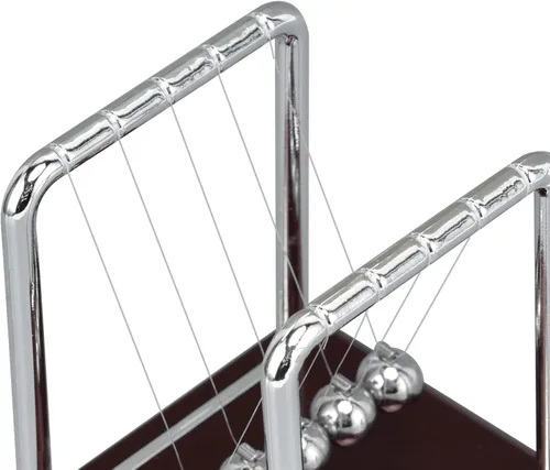 Vista 9 de Péndulo Newtons, bola clásica de equilibrio Newton, bola educativa de ciencia de física, bola oscilante, de metal, movimiento perpetuo, adorno