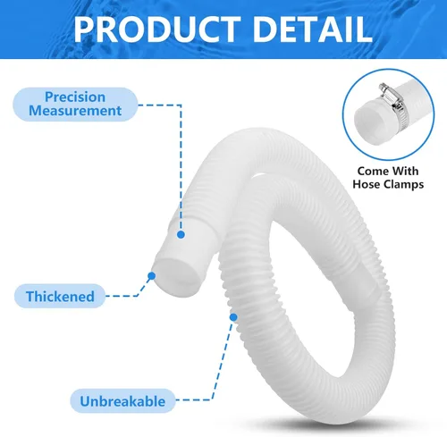 Vista 5 de Reemplazo de manguera de desnatador de piscina de 1-1/4 pulgadas x 3 pies para manguera de transferencia de bomba de desnatador de piscina Intex