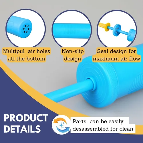 Vista 4 de Miliocry 2 Pack Balloon Pump Handheld Two-Way Dual Action, Hand Blower Air Pumper for Balloons, Ballon Inflator Pumping, Manual Baloon Inflators