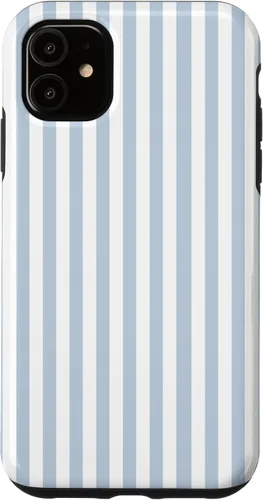 Vista 8 de Funda con patrón geométrico de rayas blancas y azul claro para iPhone 17