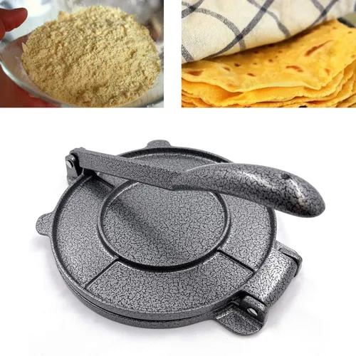 Vista 9 de Prensa de tortilla de aluminio 6" de ancho 10" Mango Maquina para hacer tortillas [P/N: US-ET-COOK005-16-SR] Plateado