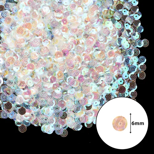 Vista 3 de Mandala Crafts 20000 AB - Lentejuelas iridiscentes para coser y bordar, paillettes redondas de 0.236 in a granel, lentejuelas decorativas brillantes
