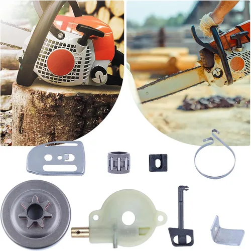 Vista 3 de Bomba de aceite de tambor de embrague Placa de barra de freno Kit de barra de estrangulador para motosierra Husqvarna 142 137 136 36 41