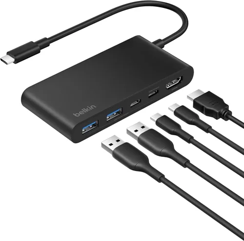 Vista 9 de Belkin Connect Hub USB C de 4 Puertos - Adaptador Multipuerto Dongle con 4 Puertos USB C 3.2 Gen 2 - Transferencia de Datos de Alta Velocidad de 10G