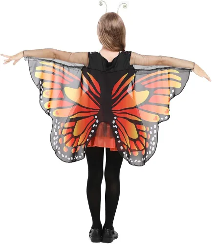 Vista 3 de Seasons Disfraz de mariposa de belleza, disfraz de Halloween naranja para niñas