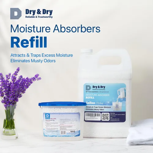 Vista 2 de Dry & Dry Recarga de Perlas Absorbentes de Humedad (1.7 KG) - Sin Fragancia, Recarga de Absorbente de Humedad